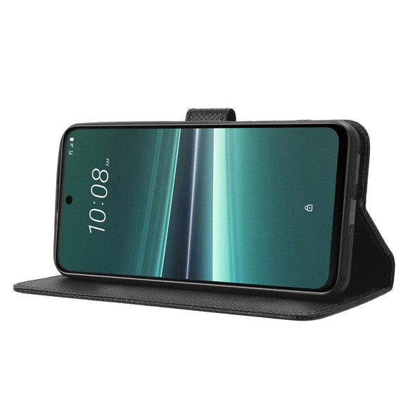 For HTC U23 / U23 Pro Diamond Texture Leatherette Phone Case(Black)