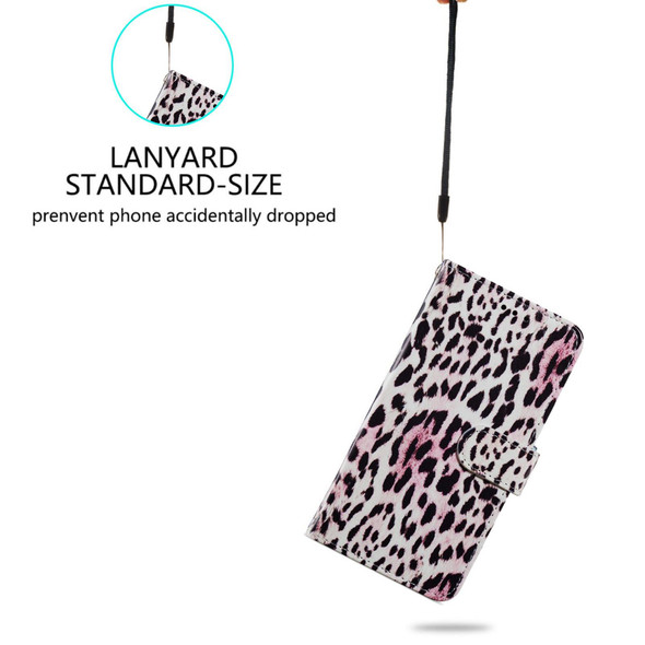 For Samsung Galaxy A25 5G Colored Drawing Leatherette Phone Case(Leopard)