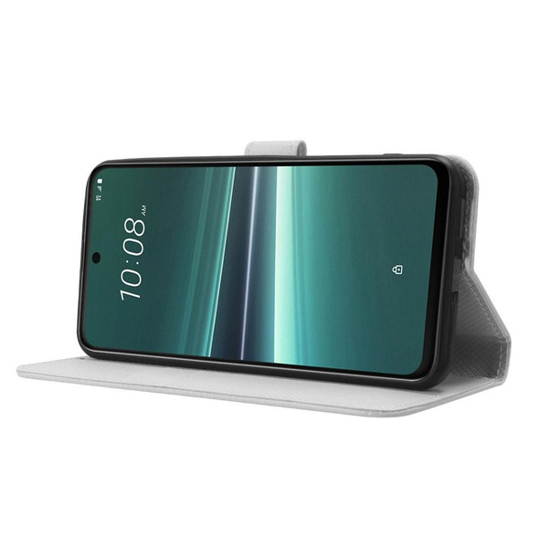 For HTC U23 / U23 Pro Diamond Texture Leatherette Phone Case(White)