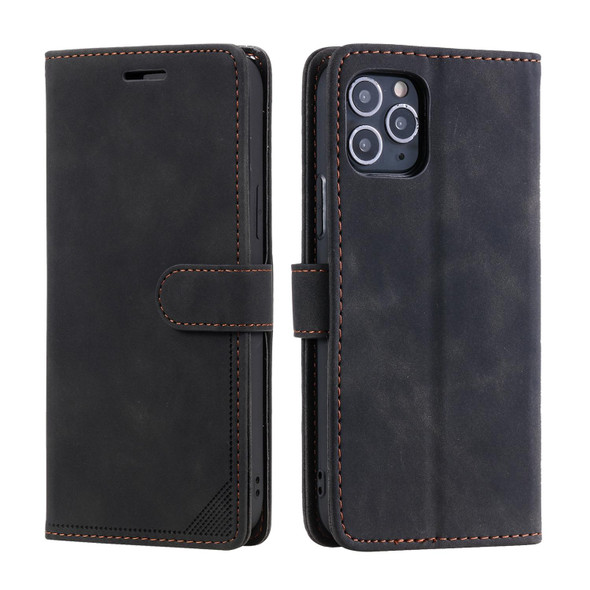Skin Feel Anti-theft Brush Horizontal Flip Leather Phone Case - iPhone 11 Pro(Black)