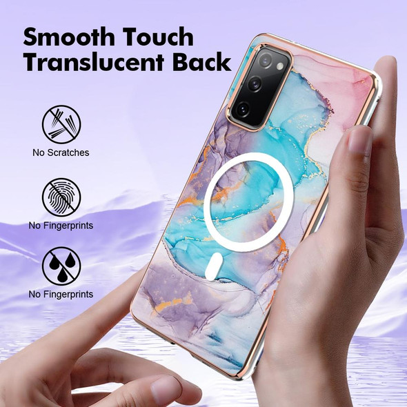 For Samsung Galaxy S20 FE 5G&4G / S20 Lite / S20 Fan Edition Marble Pattern Dual-side IMD Magsafe TPU Phone Case(Blue Marble)