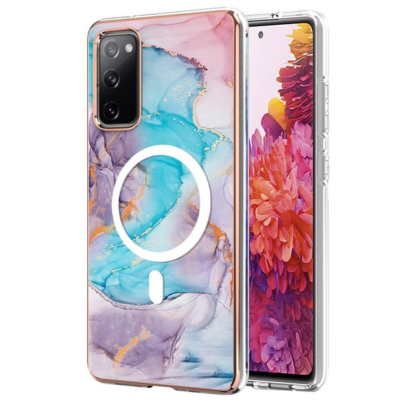 For Samsung Galaxy S20 FE 5G&4G / S20 Lite / S20 Fan Edition Marble Pattern Dual-side IMD Magsafe TPU Phone Case(Blue Marble)