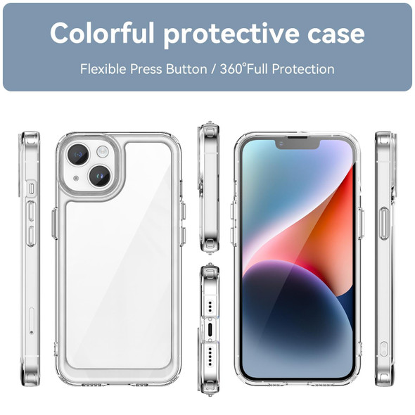 For iPhone 15 Colorful Series Acrylic + TPU Phone Case(Transparent)