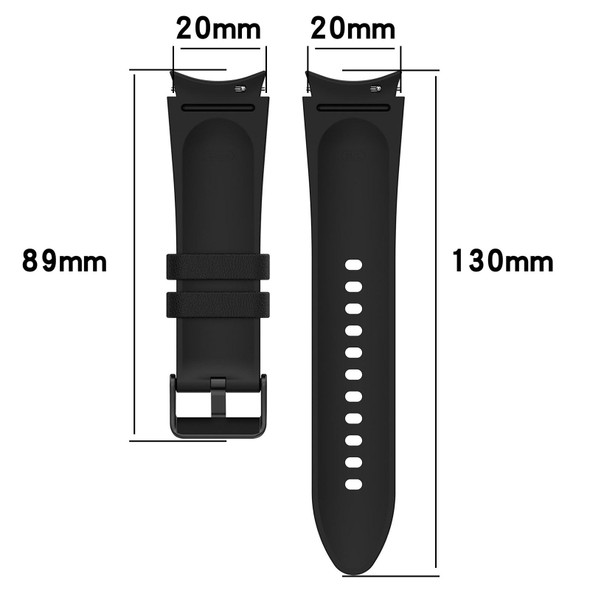 For Samsung Galaxy Watch 6 Classic Silicone Leatherette Black Buckle Watch Band(Pink)