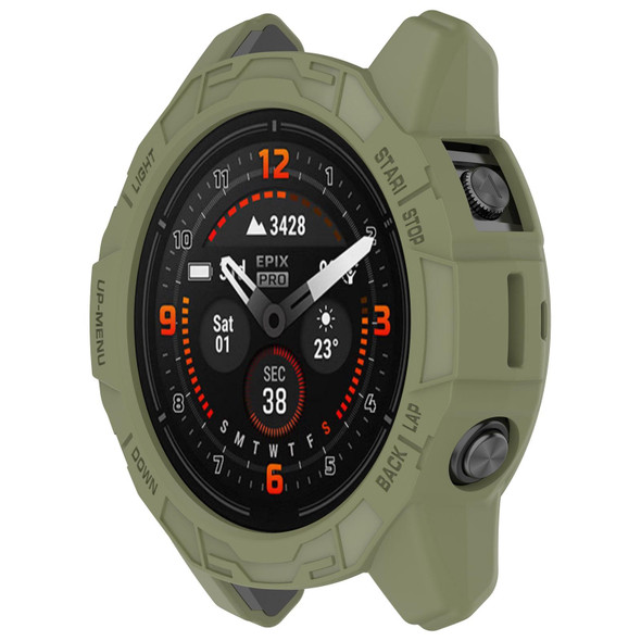 For Garmin Epix Pro 51mm / Fenix 7X / 7X Pro Armored TPU Half Wrapped Watch Protective Case(Green)