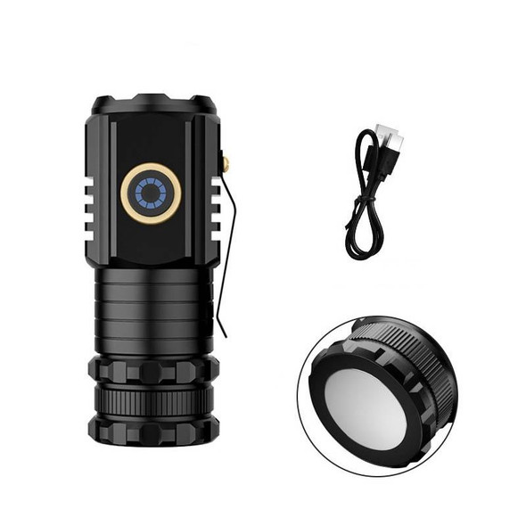 3 LED Mini Flashlight Rechargeable Waterproof 2000LM Super Bright Torch, Spec:  Tail Magnet