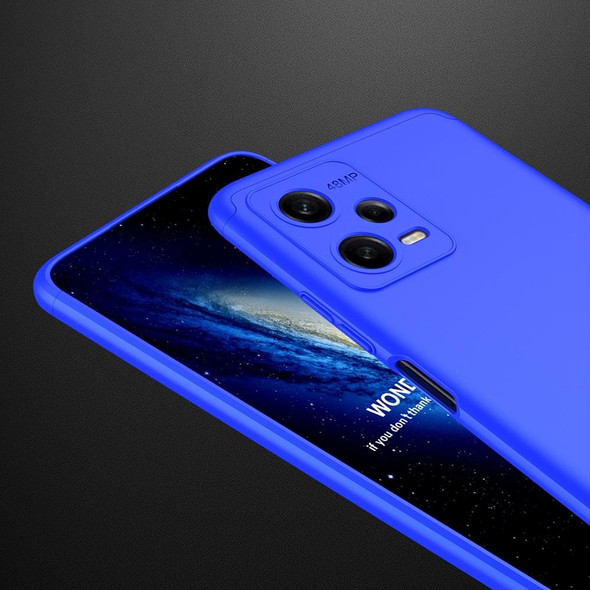 For Xiaomi Redmi Note 12 5G Global GKK Three Stage Splicing Full Coverage PC Phone Case(Blue)