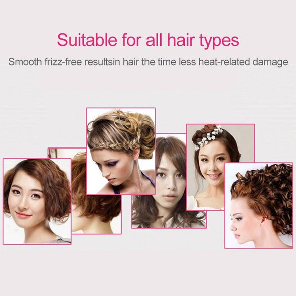 Professional Multi Function Electric Hair Blow Brush Hot Air Hair Curls Comb Salon Hair Styler, Plug standard:US(Rose Red)