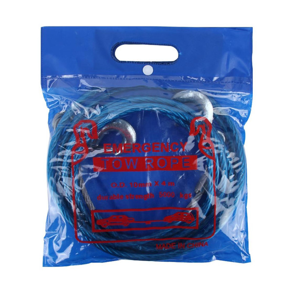 5 Tons Steel Vehicle Towing Cable Rope, Length: 4m(Blue)