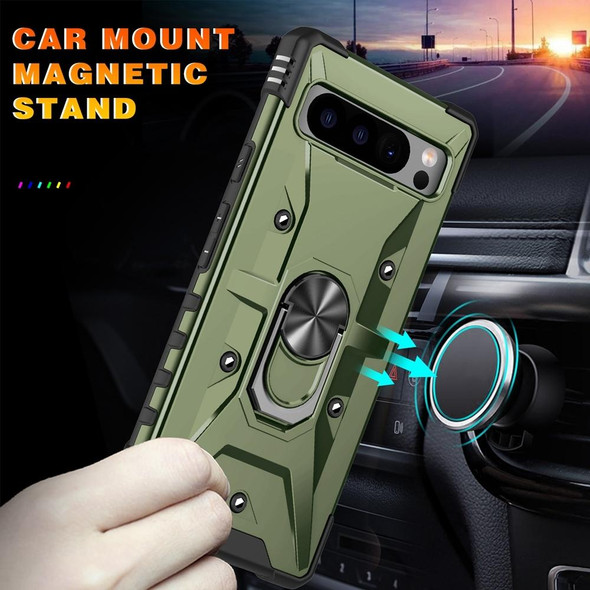 For Google Pixel 8 Pro Ring Holder Phone Case(Army Green)
