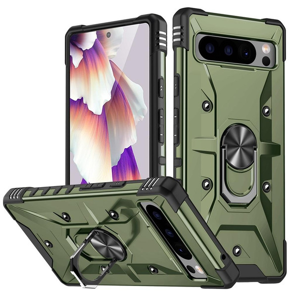 For Google Pixel 8 Pro Ring Holder Phone Case(Army Green)