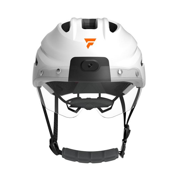 Foxwear V8 Pro 4K HD Anti-Shake Video Recorder Cycling Smart Helmet, Size: 54-58cm(White)