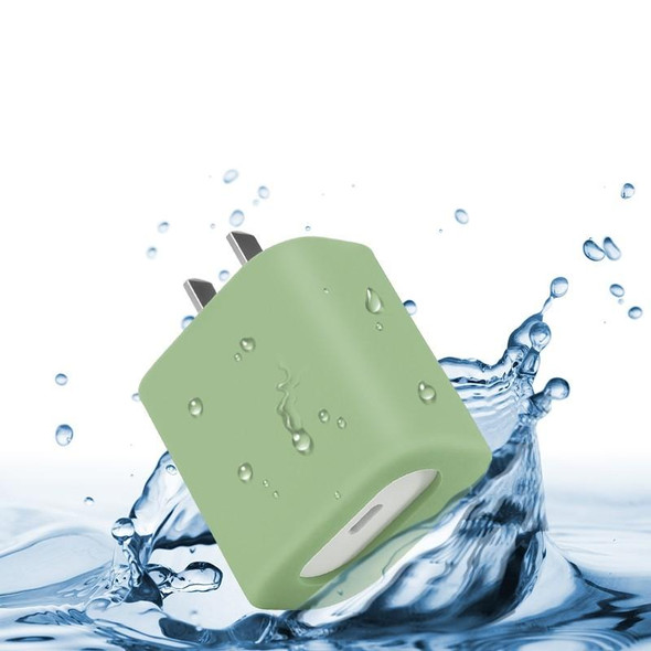 For Apple 20W Charger Mobile Phone Charging Silicone Protective Case (Green)