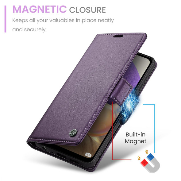 For Samsung Galaxy A32 5G / M32 5G CaseMe 023 Butterfly Buckle Litchi Texture RFID Anti-theft Leatherette Phone Case(Pearly Purple)