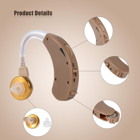 JECPP Behind Ear Sound Amplifier Adjustable Tone Hearing Aid