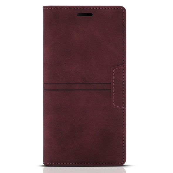 Dream Magnetic Suction Business Horizontal Flip PU Leatherette Case with Holder & Card Slot & Wallet - iPhone 13 mini(Wine Red)