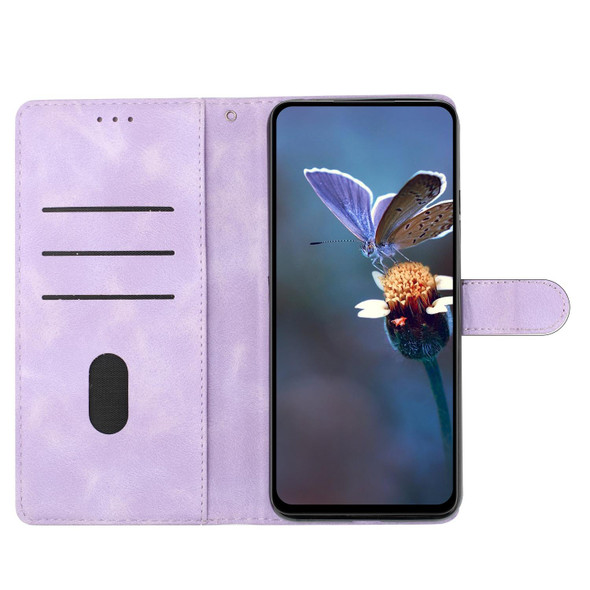 For Samsung Galaxy A25 5G Flower Butterfly Embossing Pattern Leatherette Phone Case(Purple)