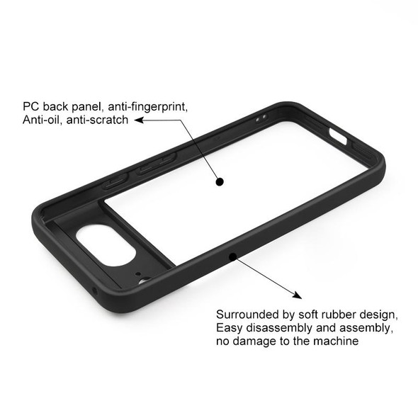 For Google Pixel 8 Frosted TPU + Transparent PC Phone Case(Black)