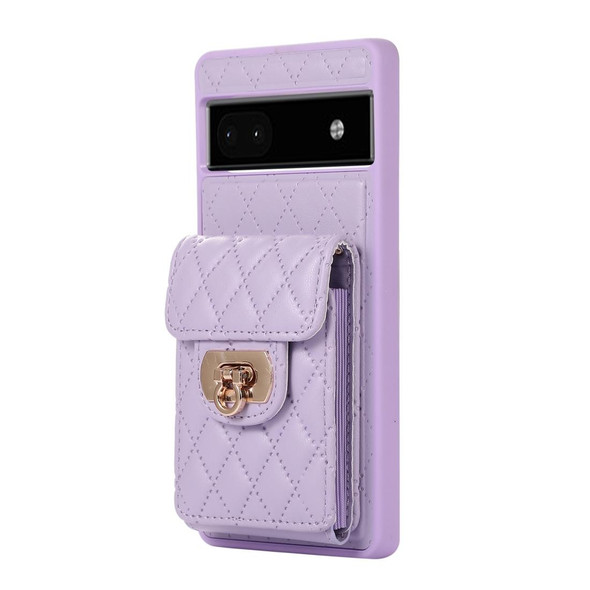 For Google Pixel 6a Card Slot Leatherette Phone Case(Purple)