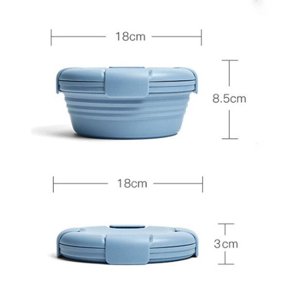 1100ml Silicone Folding Lunch Box  Travel Bowl Microwave & Dishwasher Safe(Blue)