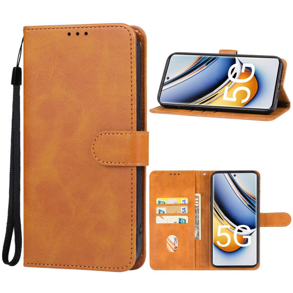 For Realme 11 Pro+ Leatherette Phone Case(Brown)