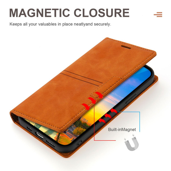 Dream Magnetic Suction Business Horizontal Flip PU Leatherette Case with Holder & Card Slot & Wallet - iPhone 13 mini(Brown)