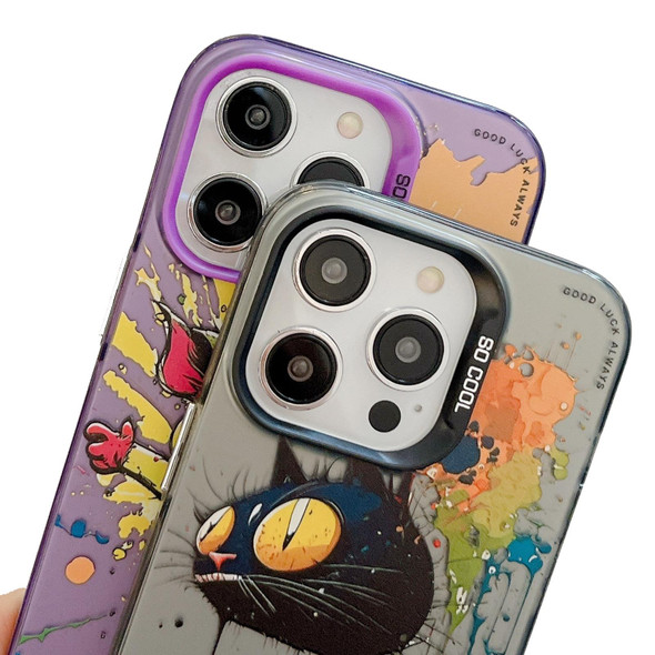 For iPhone 14 Pro Max Animal Pattern Oil Painting Series PC + TPU Phone Case(Tattered Astronaut)