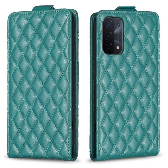 For OPPO  A74 5G / A93 5G /A54 5G Diamond Lattice Vertical Flip Leatherette Phone Case(Green)