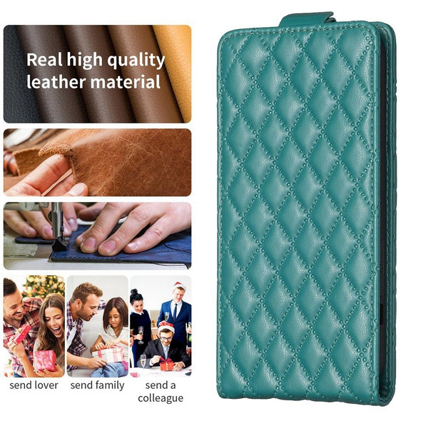 For OPPO  A72 / A52 /A92 Diamond Lattice Vertical Flip Leatherette Phone Case(Green)