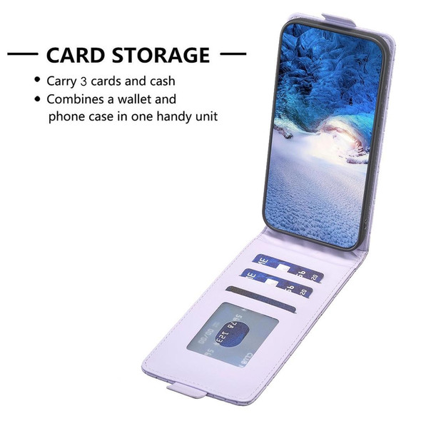 For iPhone XS Max Diamond Lattice Vertical Flip Leatherette Phone Case(Purple)