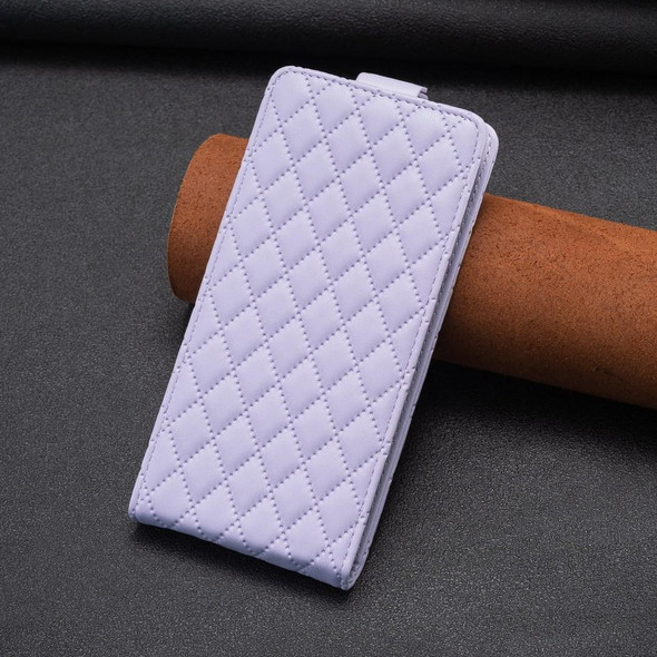 For OPPO A16S / A54S / A55 5G Diamond Lattice Vertical Flip Leatherette Phone Case(Purple)