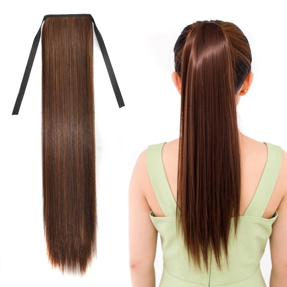 Natural Long Straight Hair Ponytail Bandage-style Wig Ponytail for WomenLength: 60cm (Flaxen)