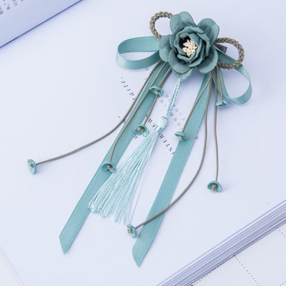 3 PCS Ancient Style Hair Accessories Tassels Streamers Hairpins Hair Accessories Handmade Flowers Headdress(Mint Green)