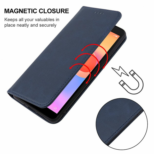 For ZTE Blade A31 Plus Magnetic Closure Leather Phone Case(Blue)