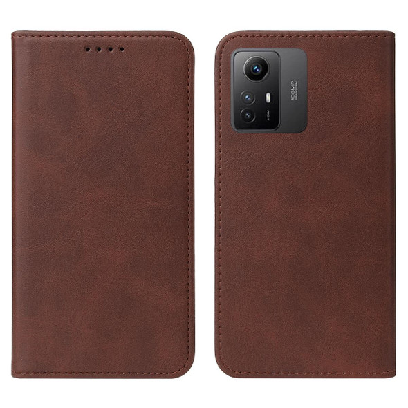 For Xiaomi Redmi Note 12S Magnetic Closure Leather Phone Case(Brown)