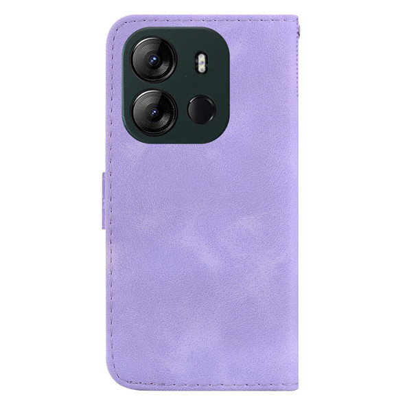 For Tecno Spark Go 2023/Pop 7 Pro 7-shaped Embossed Leatherette Phone Case(Purple)