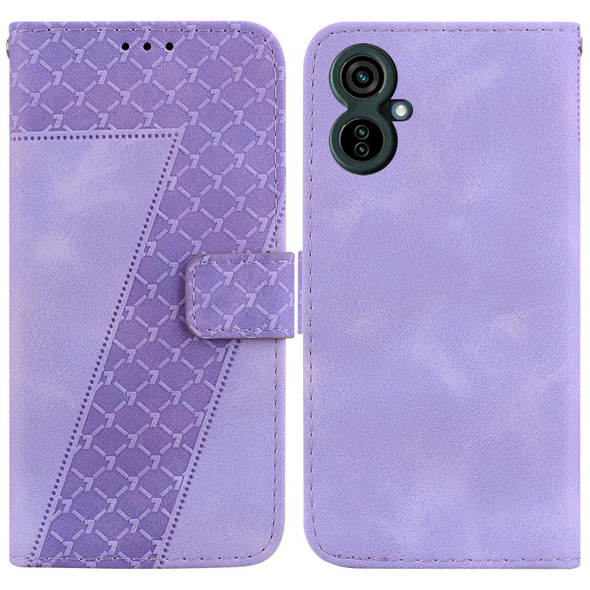 For Tecno Camon 19 Neo 7-shaped Embossed Leatherette Phone Case(Purple)