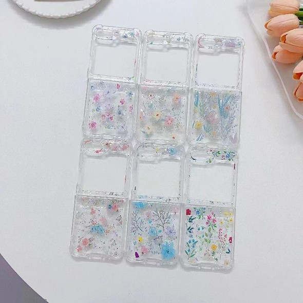 For Samsung Galaxy Z Flip5 Fresh Small Floral Epoxy TPU Phone Case(Hand-painted Flowers 2)