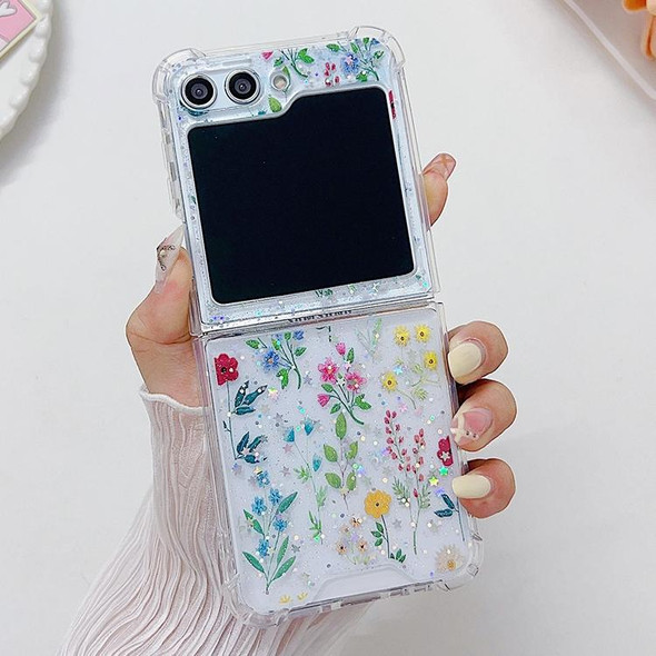 For Samsung Galaxy Z Flip5 Fresh Small Floral Epoxy TPU Phone Case(Colorful Flowers 4)