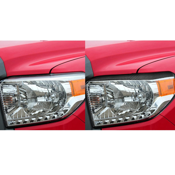 2 PCS / Set Carbon Fiber Car Headlight Eyebrow Decorative Sticker for Toyota Tundra 2014-2018, Left Right Driving