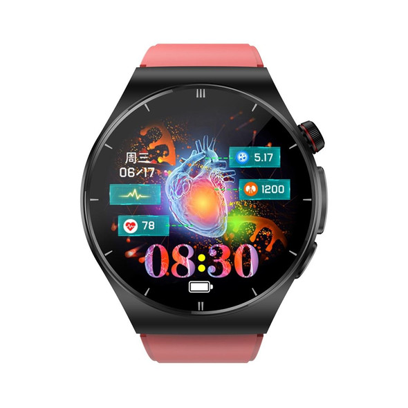 ET340 1.46 inch Color Screen Smart Silicone Strap Watch,Support Blood Oxygen / Blood Glucose / Uric Acid Measurement / Blood Lipid Monitoring(Red)