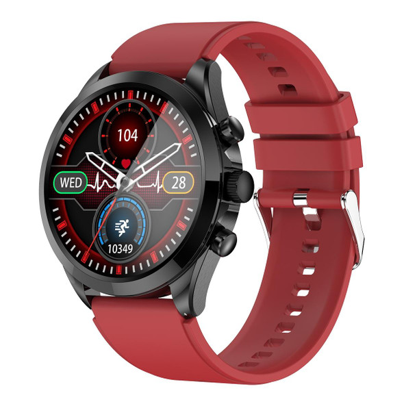 ET440 1.39 inch Color Screen Smart Silicone Strap Watch,Support Heart Rate / Blood Pressure / Blood Oxygen / Blood Glucose Monitoring(Red)