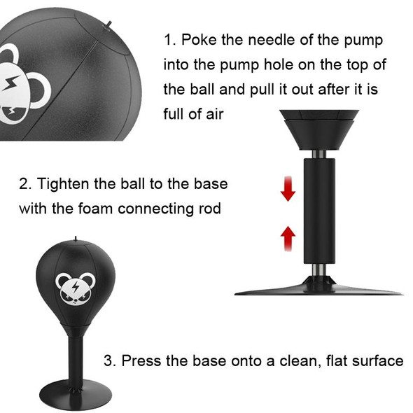 Boxing Desktop Speed Ball Children Adult Decompression Training Fitness Equipment, Style: Bear+Children Gloves+Pump