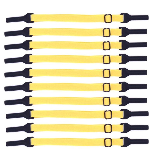 10pcs Long Style Glasses Non-Slip Rope Adjustable Elastic Sports Legs Anti-Drop Fixed Strap(Deep Yellow)