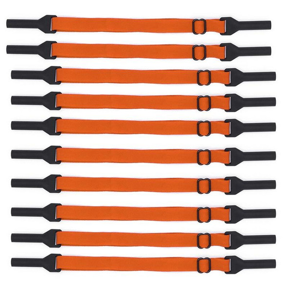 10pcs Short Style Glasses Non-Slip Rope Adjustable Elastic Sports Legs Anti-Drop Fixed Strap(Orange)