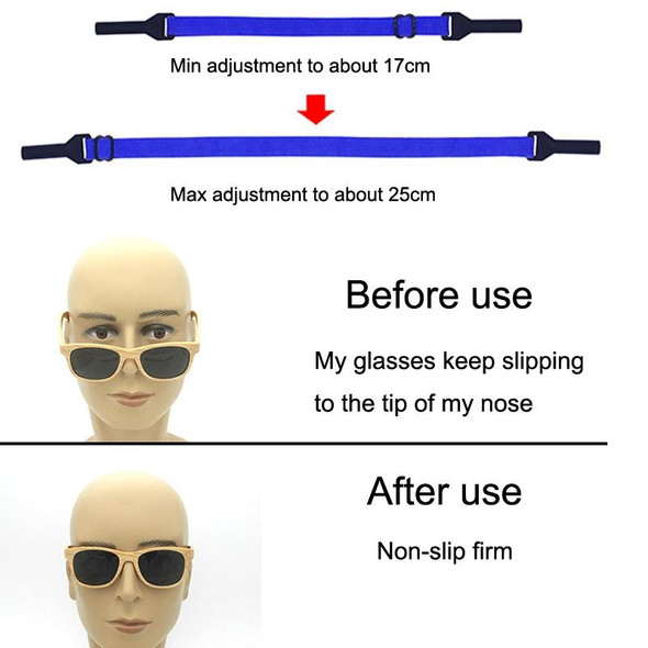 10pcs Short Style Glasses Non-Slip Rope Adjustable Elastic Sports Legs Anti-Drop Fixed Strap(Light Purple)