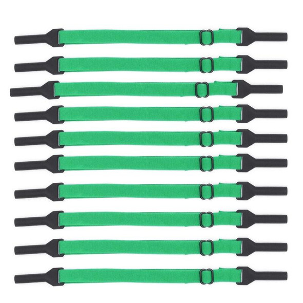 10pcs Short Style Glasses Non-Slip Rope Adjustable Elastic Sports Legs Anti-Drop Fixed Strap(Dark Green)