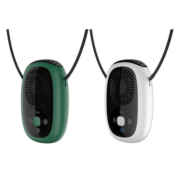 Leafless Hanging Neck Fan Mini Handheld Fan USB Rechargeable Fan  With Negative Ions White