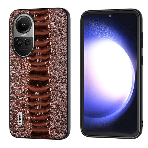 For OPPO Reno10 Global / Reno10 Pro Global  ABEEL Genuine Leatherette Weilai Series Phone Case(Coffee)