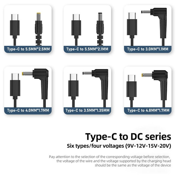 9V 3.5 x 1.35mm DC Power to Type-C Adapter Cable